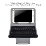 Wireless Bluetooth Keyboard For Tablet PU Leather Case Stand Cover +OTG+pen For Pad 7 8 Inch 9 10 Inch Pink_9/10 inch