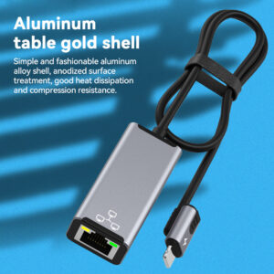 100mbps Wire Controlled Network Cable Adapter Compatible For Iphone To Rj45 Ethernet Lan Adapter Pd20w Charging silver gray