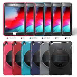 For ipad MINI 1 / 2 / 3 Wrist Handle Tri-proof Shockproof Dustproof Anti-fall Protective Cover with Bracket Navy blue