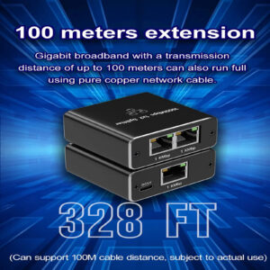 Ethernet Cable Splitter 1 Input 2 Output Ethernet Splitter High Speed 1000Mbps Network Adapter With USB Power Cable Ethernet LAN Network Adapter Hub For Computer black