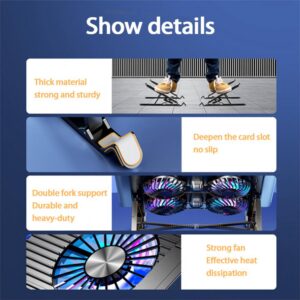 Tablet Cooling Fan Holder Folding Bracket Silent Radiator Notebook Stand Table Cooling Pad Accessories silver gray