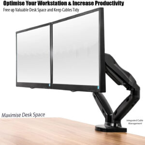 F160 Desktop Computer Dual-screen Monitor Bracket Lifting Rotating Telescopic Screen Bracket Stand black