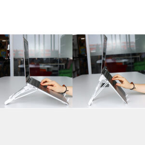 Portable Folding Laptop Stand Aluminum Alloy Notebook Heightening Bracket Adjustable PC Holder Black