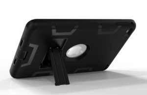 For IPAD MINI 4 PC+ Silicone Hit Color Armor Case Tri-proof Shockproof Dustproof Anti-fall Protective Cover  Black + black