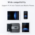 Desktop Stand Phone Tablet Holder Phone Bracket Adjustable Aluminum Alloy Mount for 4-14inch Device Silver