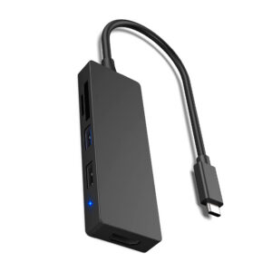 5-in-1 Usb C Hub Type-c To Forhdmi 4k Multiport Adapter Usb2.0/3.0 Forhdmi Card Reader black