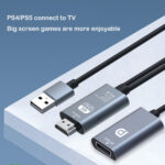 Metal Hdmi-compatible To Dp Female + Usb Power Supply Line 8k 30hz Adapter Cable Silver