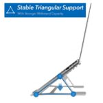 Adjustable Laptop Stand for Desk Portable 6 Steps Height Angle Foldable Computer Stand Cooling Pad Laptop Bracket Silver