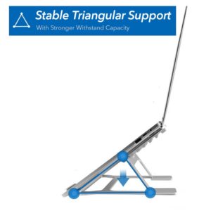 Adjustable Laptop Stand for Desk Portable 6 Steps Height Angle Foldable Computer Stand Cooling Pad Laptop Bracket Silver