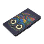 For Samsung T580 PU Laptop Protective Case with Front Snap Color Painted Smart Stay Cover  owl
