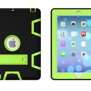 For iPad 2/3/4 PC+ Silicone Hit Color Armor Case Tri-proof Shockproof Dustproof Anti-fall Protective Cover  Mint green + rose red