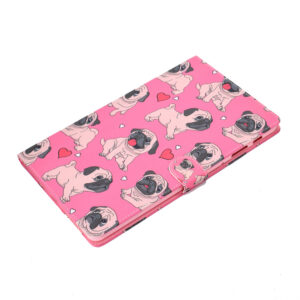 For Samsung T590 Laptop Protective Case Color Painted Smart Stay PU Cover with Front Snap Caring dog