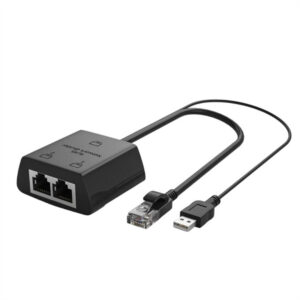 Ethernet Splitter 1 To 2 Cat6 RJ45 Network Extension Connector With USB Power Cable