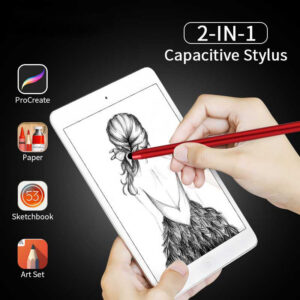 2 in 1 Stylus Pen Capacitive Screen Touch Pencil Drawing Pen for Tablet Android Smartphone Silver