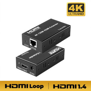 1 Set 4k 120m Hdmi Extender Cat5e Cat6 Ethernet Hdmi to Rj45 Audio Edid Network Extender EU Plug