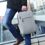 15.6 Inch Men Women Waterproof Laptop  Backpack Multifunctional Large Capacity Usb Charging Case Laptop Bag For Work Travel grey