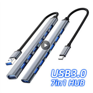 7-in-1 Usb C Hub 3.0 Type C 7-port Multi Splitter Otg Usb Power Adapter