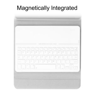 for Apple iPad Pro 11 Inch Magnetic Wireless Bluetooth Smart Sleep Keyboard Protective Case Pink leather case + white glass keyboard