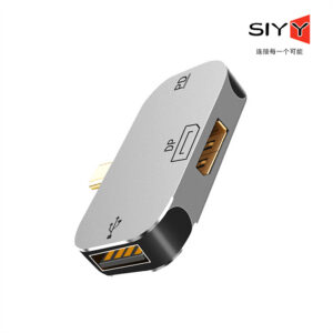 Connector Metal Type C To DP 4k@60hz/ Maximum 8k@60hz HDR Output PD USB 2.0 3 In 1 Adapter Grey