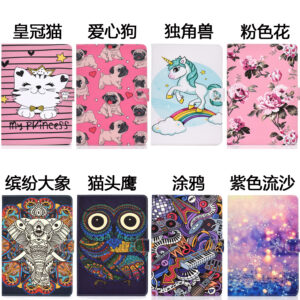 Universal Laptop Protective Cover Color Painted 8 Inches PU Case with Front Snap single horned horse
