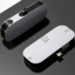Type C To Minidp Connector Double Pd 3 In 1 Converter Usb2.0 Support 4k 8k Adapter grey