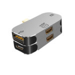 3 In 1 Type C To Minidp Pd Converter Usb 2.0 Support 4k Plug Play Adapter grey