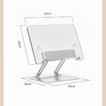 Book Stand For Reading Height Adjustable Book Holder Hands Free Folding Reading Stand Aluminium Alloy Base For Displaying Cookbook Sheet Music Laptop Silver (wood grain aluminum