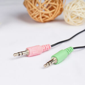 2 In 1 Mobile Phone Computer Headset Adapter Cable Microphone Adapter Cable Male And Female 3.5mm Audio Cable Black