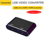 Hub Usb 3.0 To Dual Hdmi-compatible Usb 3 Ports Wireless Adapter Head Grey