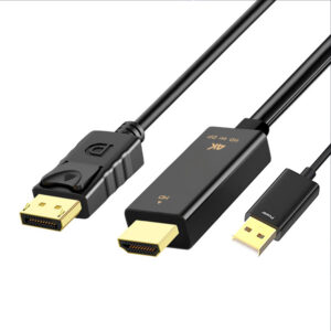 Hdmi-compatible To Displayport Display Adapter With Usb Power Hdmi-compatible Male To DP Female Adapter 1.8m
